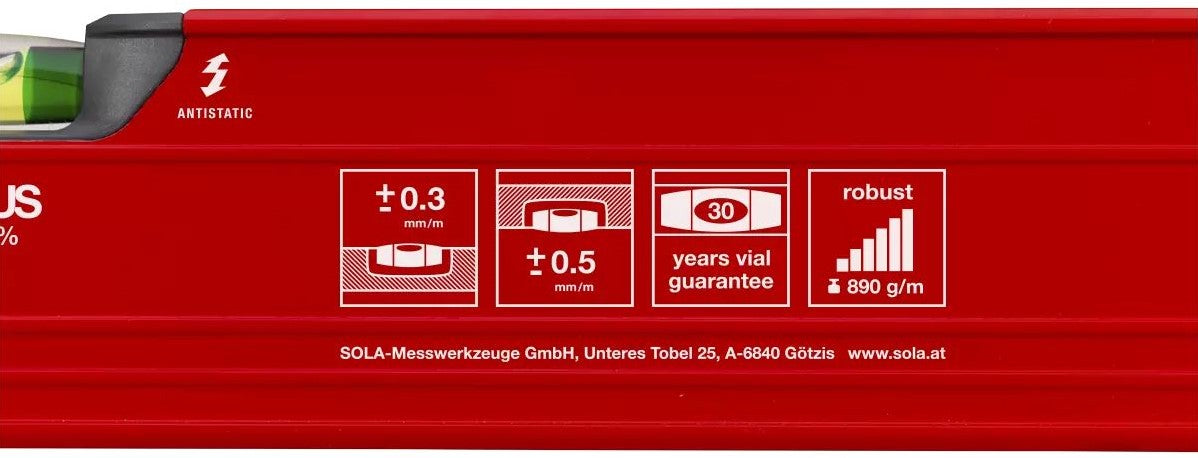 Sola Red 3 100 Aluminum Spirit Level - 01215301