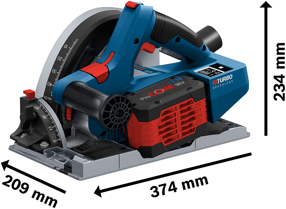 Bosch Professional GKT 18V-52 GC Accu Invalzaag 18V 5,5Ah BiTurbo in L-Boxx + Geleiderail FSN 1400 - 0615990M0A