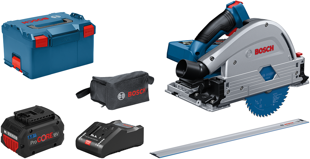 Bosch Professional GKT 18V-52 GC Akku-Tauchsäge 18V 8,0Ah BiTurbo in L-Boxx + Führungsschiene FSN 1600 - 0615990L55