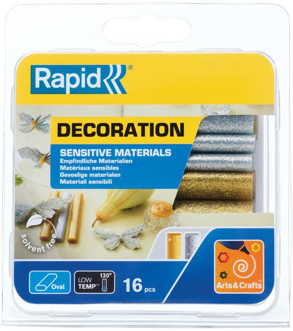 Rapid Oval lijmsticks voor de gevoelige materialen, Glitter Gekleurde - 40108463