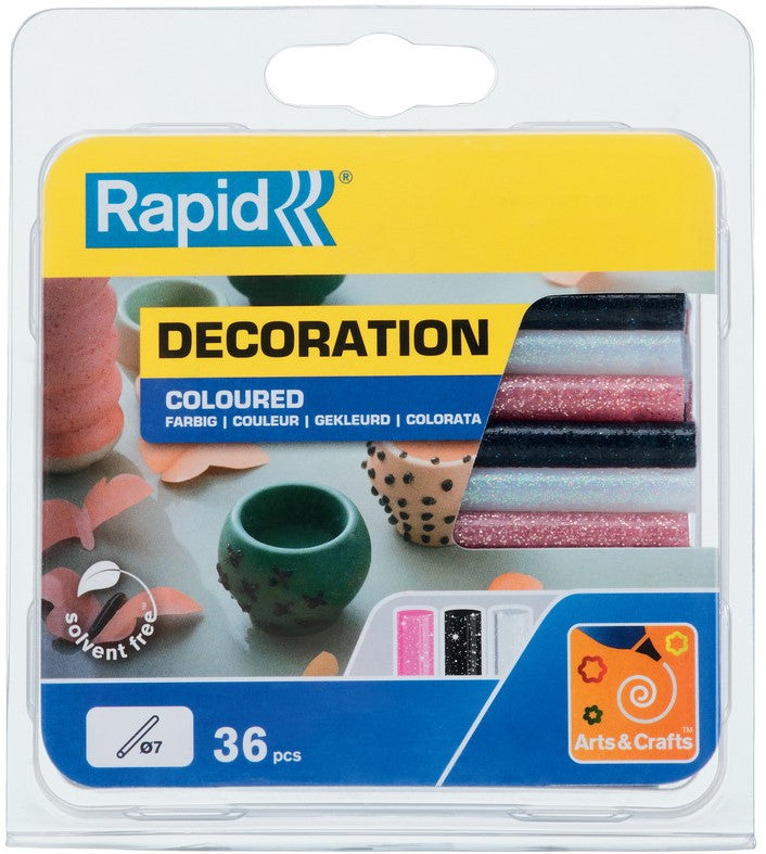 Rapid 7 x 90 mm lijmsticks Glitter Gekleurde - 5001422