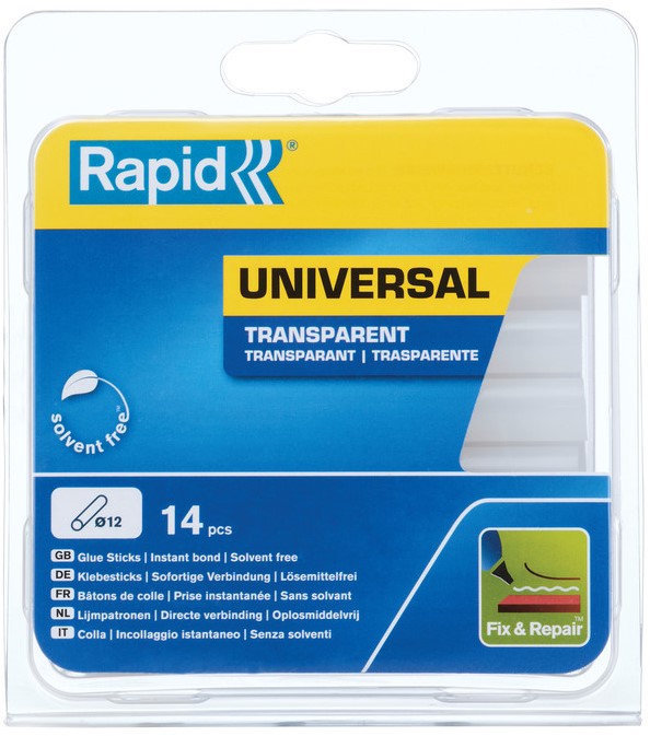 Rapid 12 x 94 mm lijmsticks Universeel Transparant - 40107356