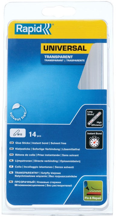 Rapid 12 mm lijmsticks Universal Transparant - 40107362
