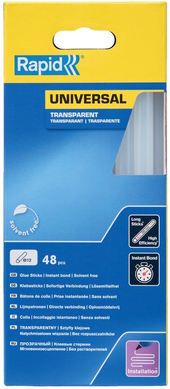 Rapid 12 x 190 mm lijmsticks Universal Transparant - 5001411