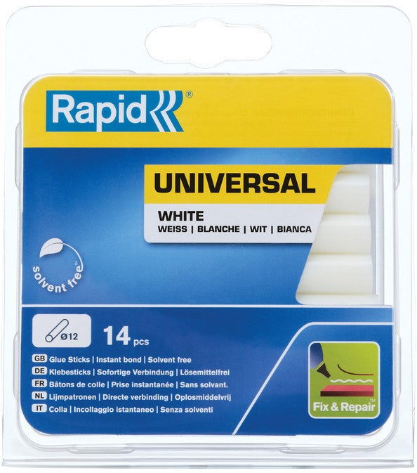 Rapid 12 x 94 mm lijmsticks Universeel wit - 40107355