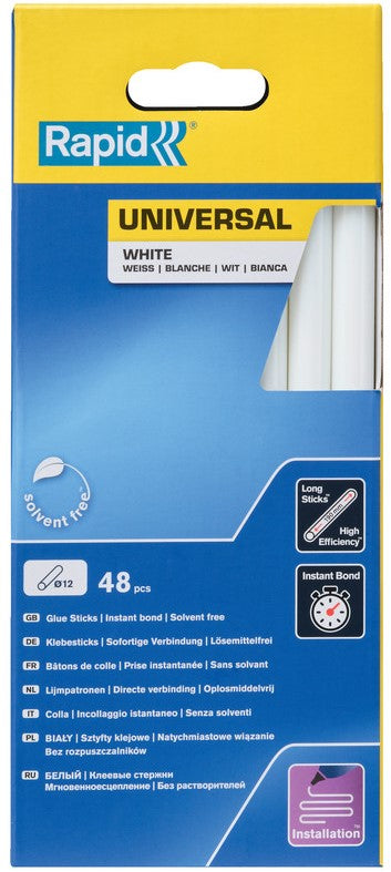 Rapid 12 x 190 mm Klebestifte Universal Weiß - 5001412