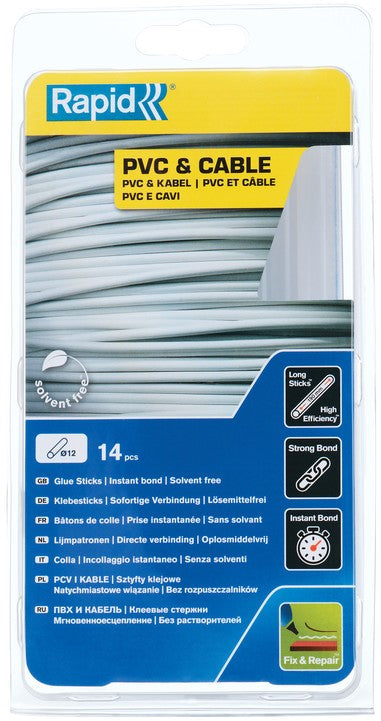 Rapid 12 x190 mm lijmsticks PVC & Cable - 40107363