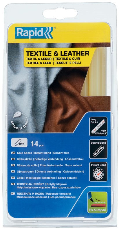Rapid 12 x 190 mm lijmsticks Textiel & leer - 5001418