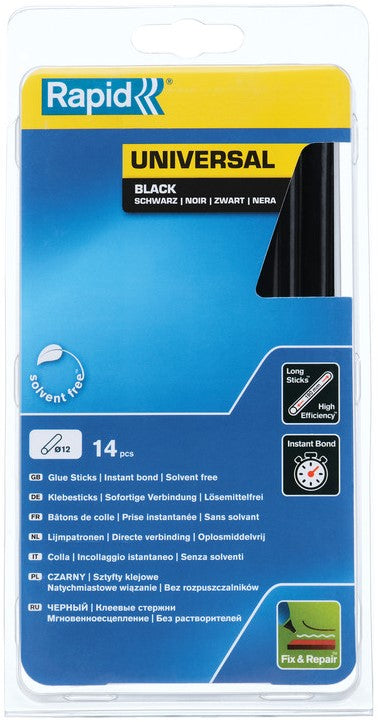 Rapid 12 x 190 mm lijmsticks Universal Zwart - 5000211