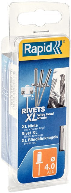 Schnell-Blindniete XL Ø 4 x 16 mm inkl. Bohrer 40 Stk., Blister