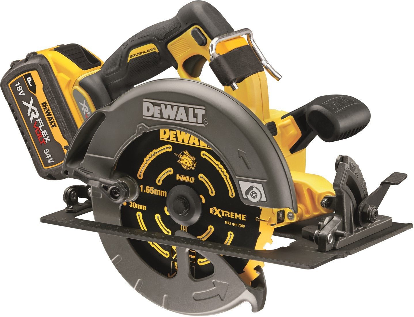 DCS578X2 Cordless Circular Saw 54V 9.0Ah XR Flexvolt 190mm in TSTAK