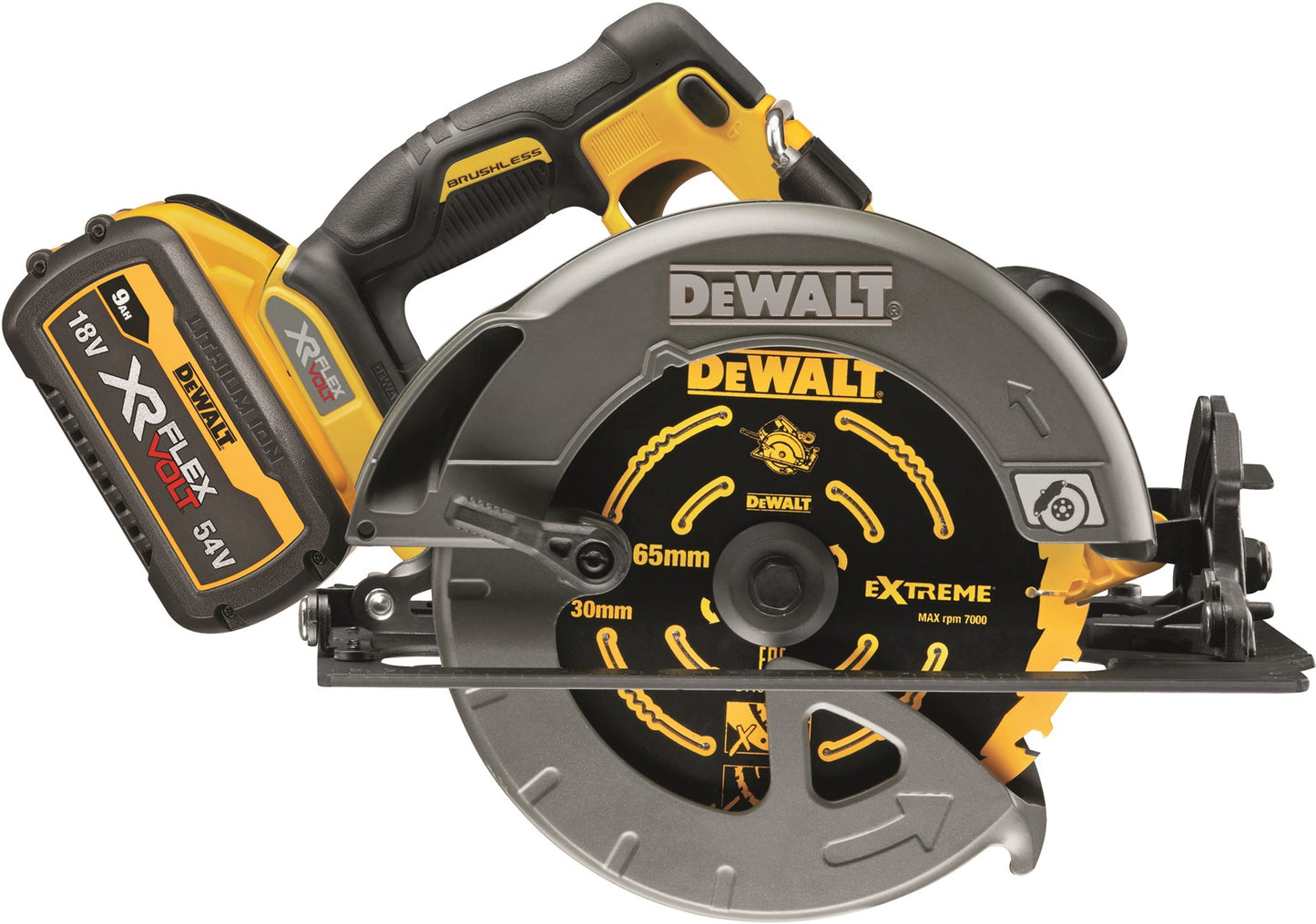 DCS578X2 Cordless Circular Saw 54V 9.0Ah XR Flexvolt 190mm in TSTAK