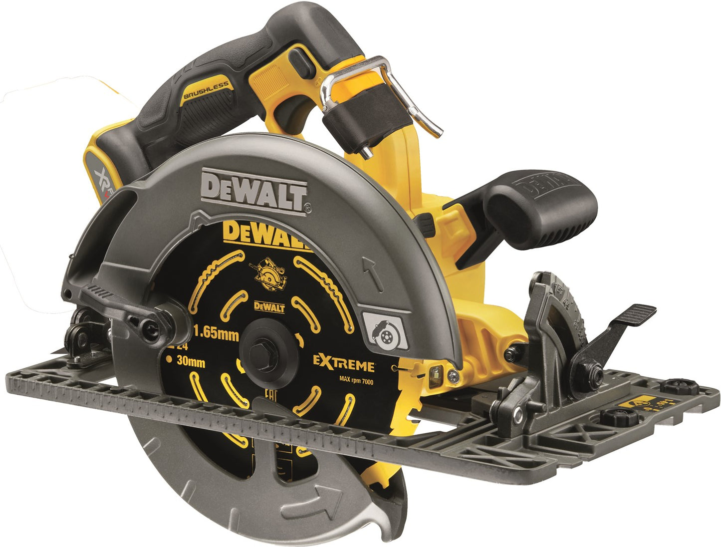 DCS579NT Cordless Circular Saw 54V Flexvolt 190mm Loose Body in TSTAK + 1500mm Guide Rail