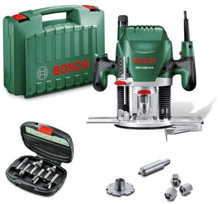 Bosch Groen POF 1400 ACE Bovenfrees + Frezenset 6-delig - 060326C801
