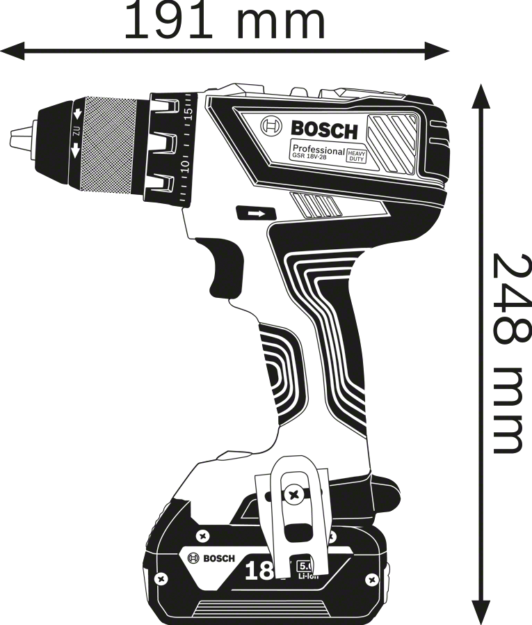Bosch Professional GSR 18V-28 Accu Schroefboormachine 18V 2,0Ah - 06019H4109