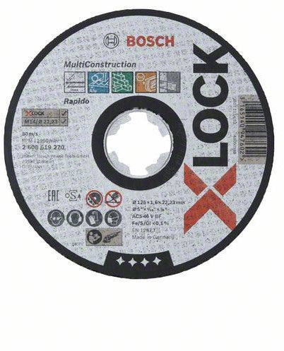 Bosch Professional Multi Material Doorslijpschijven 125x1,6 x22,23mm X-LOCK VE=1