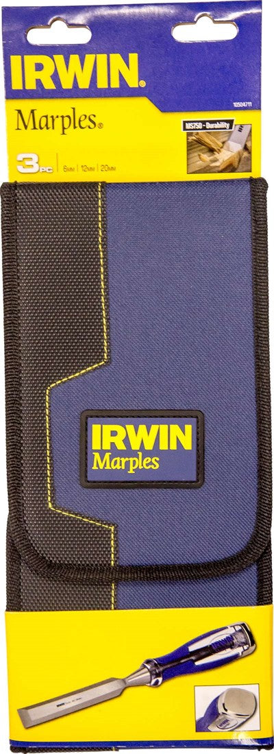 Irwin Marples Houtbeitel MS750, 3 stuks, 6, 12, 20 mm, etui - 10504711