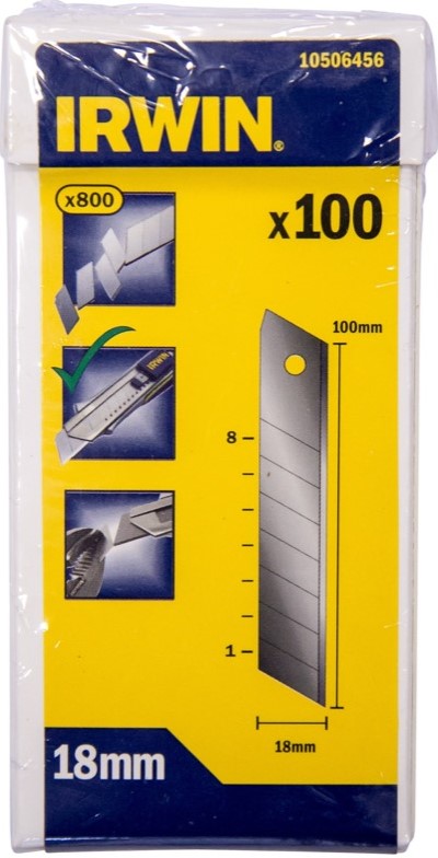 Irwin Abbrechklingen aus Kohlenstoffstahl 18 mm 100 Stück - 10506456