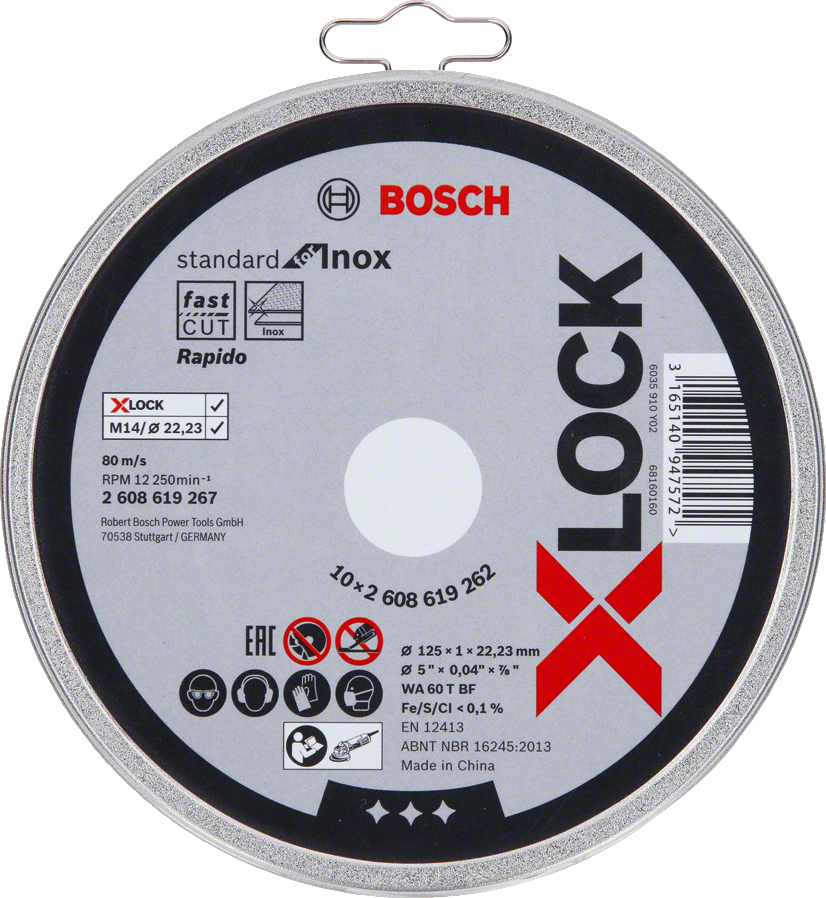Bosch Professional Cutting disc X-LOCK Standard Inox 125x1x22.23mm straight PU=25