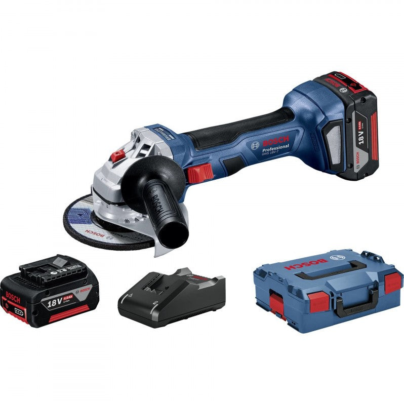 Bosch Professional GWS 18V-7 2x4.0Ah GAL 18V-40 L-Boxx - 06019H9005