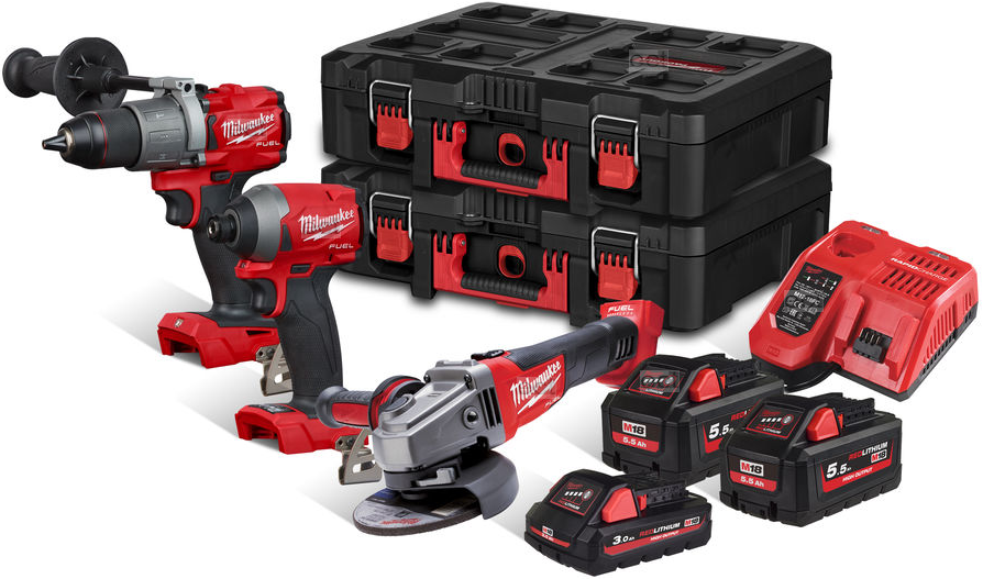 Milwaukee M18 FPP2D2-553P 18V 5.5Ah Li-Ion in PACKOUT™ toolbox - 4933478827