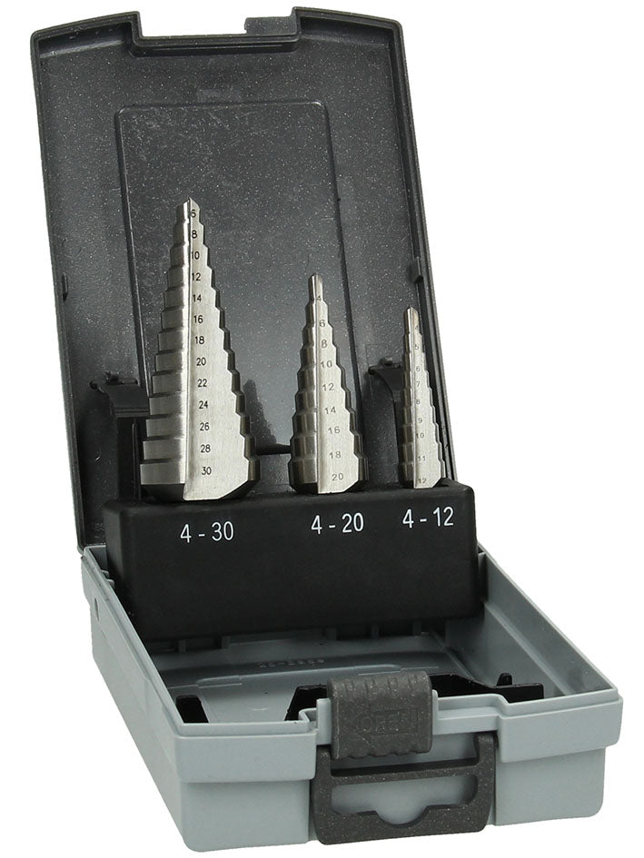 Step drill set HSS 3 pieces D. 4-12 / 4-20 / 6-30 MM - 780114