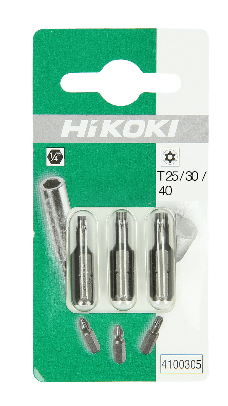 Bits with hole 1/4" Torx TX25/30/40 - 25mm - 4100305