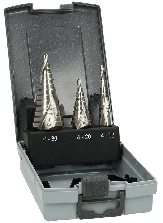 Step drill set HSS 3 pieces D.4-12 / 4-20 / 6-30MM - 780109