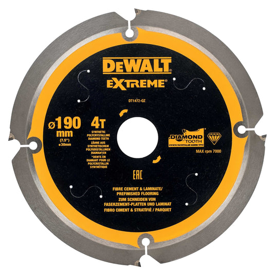 DT1472 XR Diamant Cirkelzaagblad 190x30mm 4T