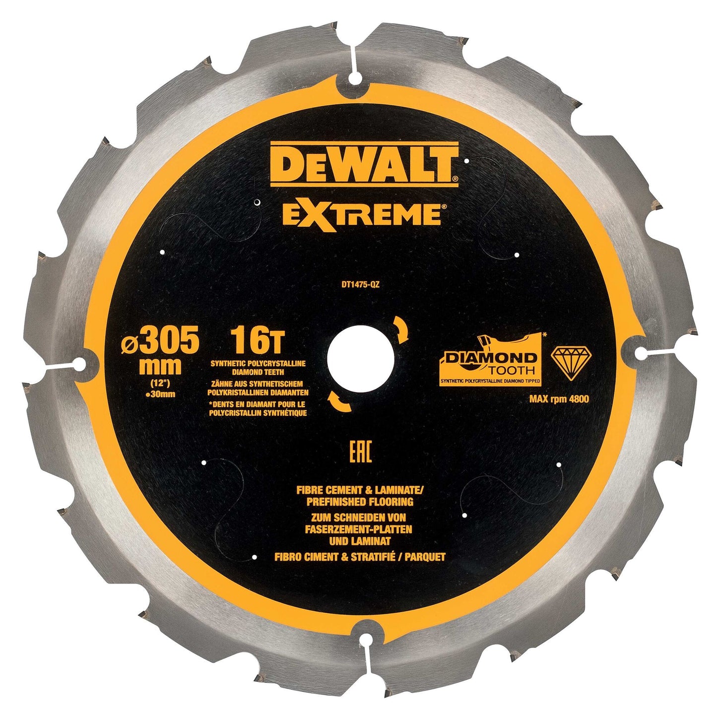 DT1475 XR Diamond Circular Saw Blade 305x30mm 16T
