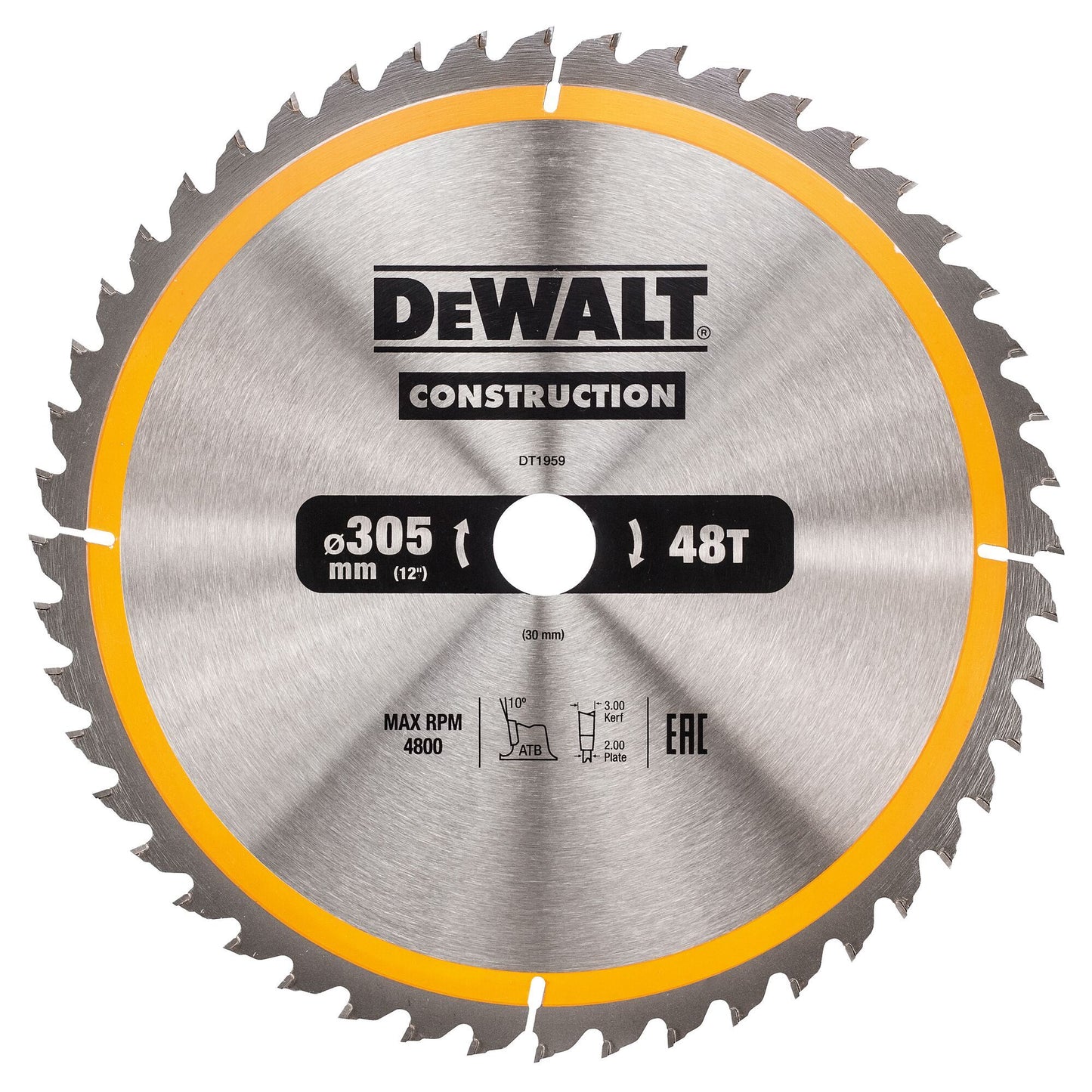 DT1959 Circular saw blade ATB 305x30mm 48T