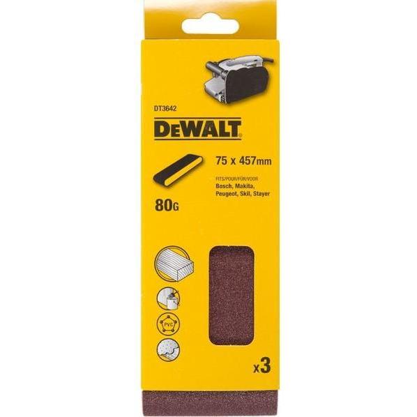 DT3642 P80 Sanding belt 75x457mm PU=3