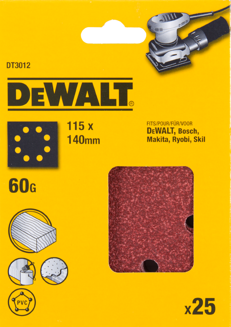 DT3012 P60 Schleifpapier 1/4 VE=25