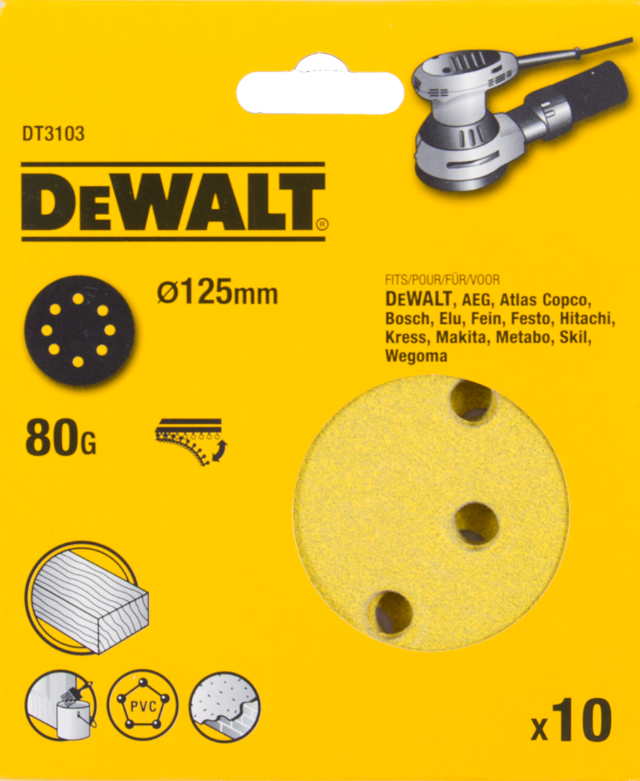 DT3103 P80 Schuurschijf 125mm VE=10