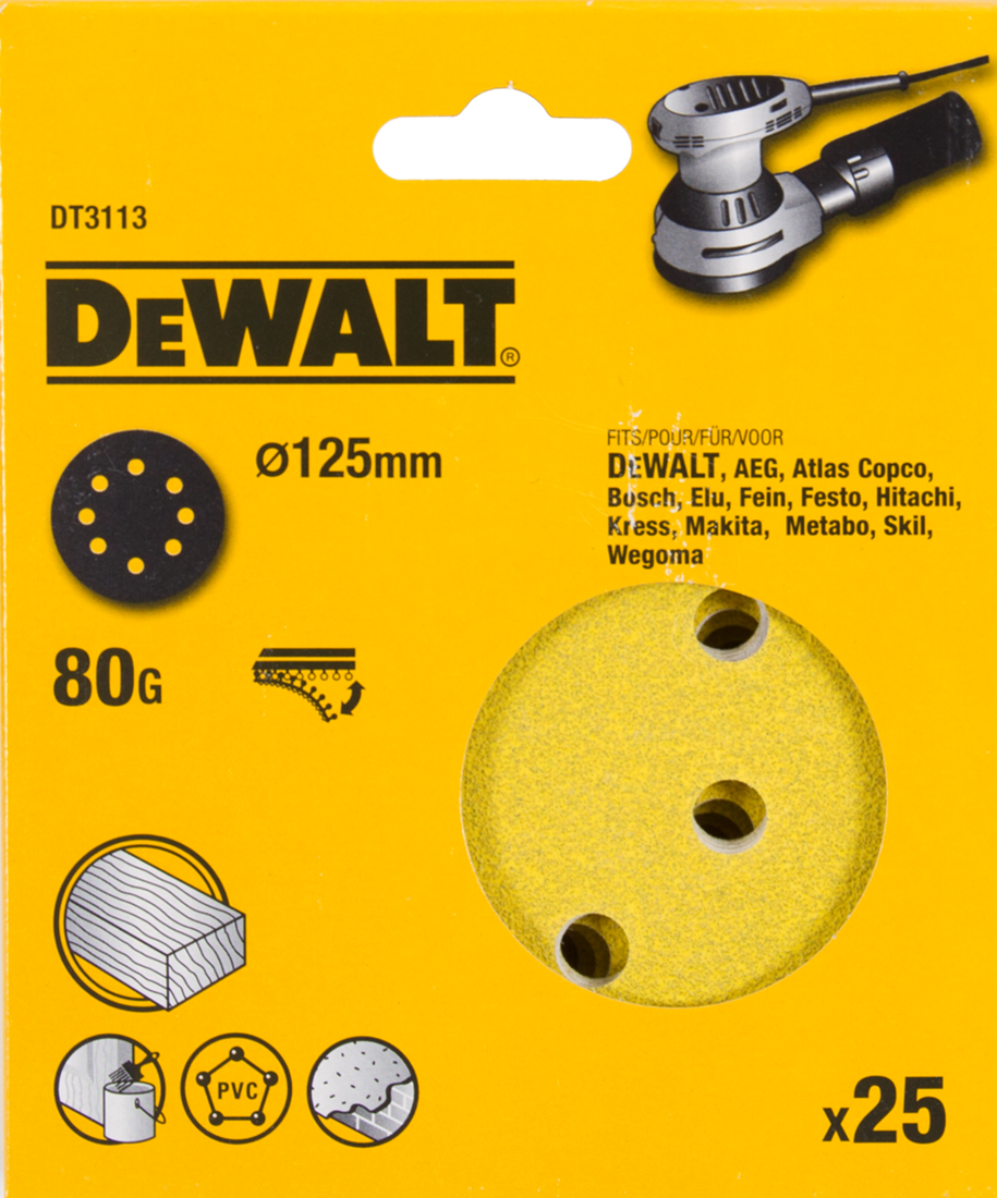 DT3113 P80 Schuurschijf 125mm VE=25