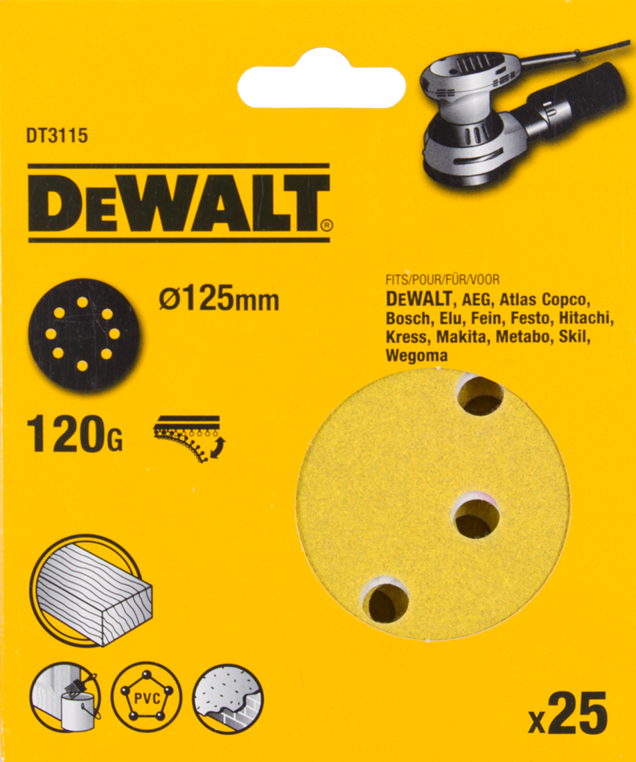 DT3115 P120 Schleifscheibe 125mm VE=25