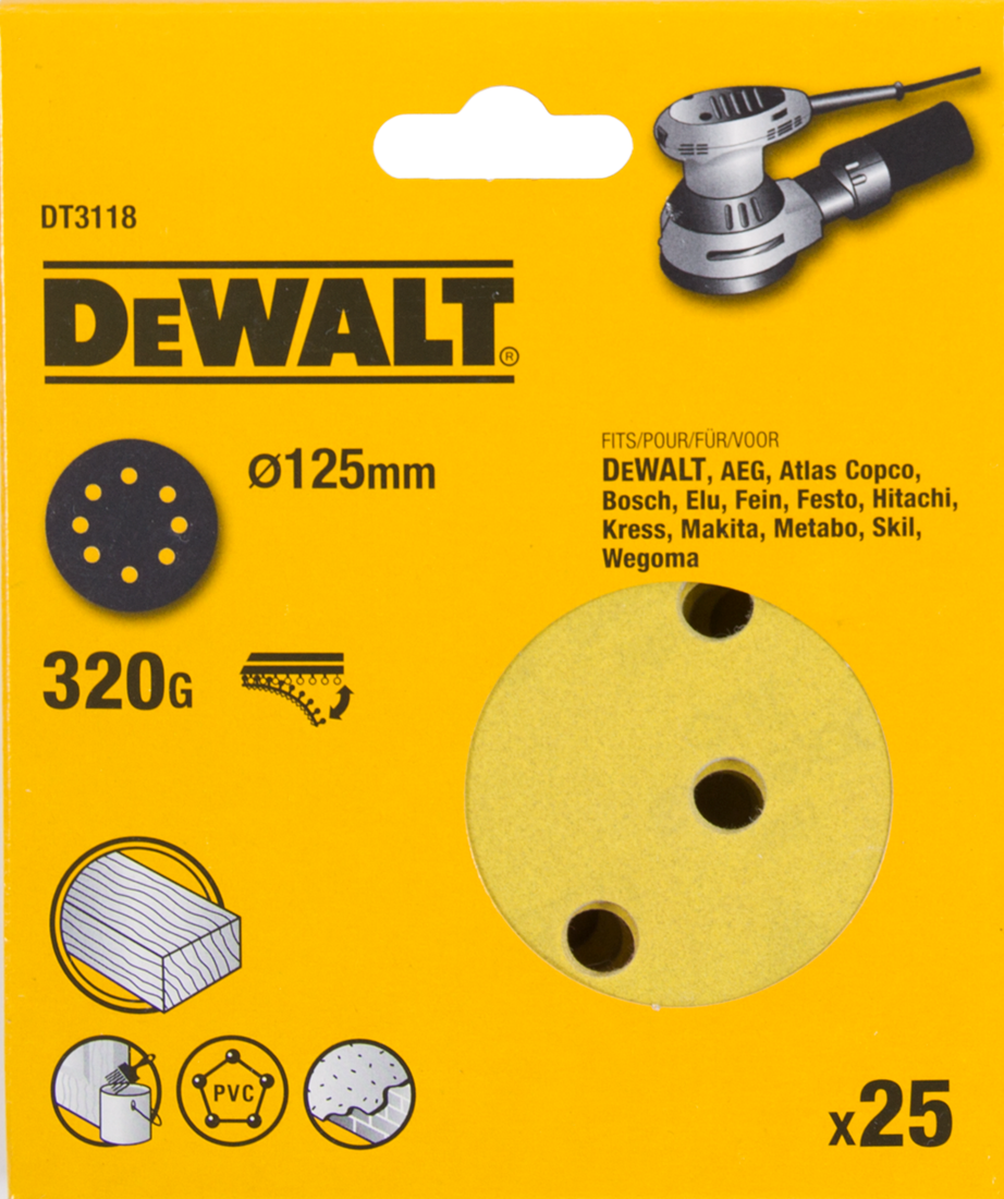 DT3118 P320 Schuurschijf 125mm VE=25