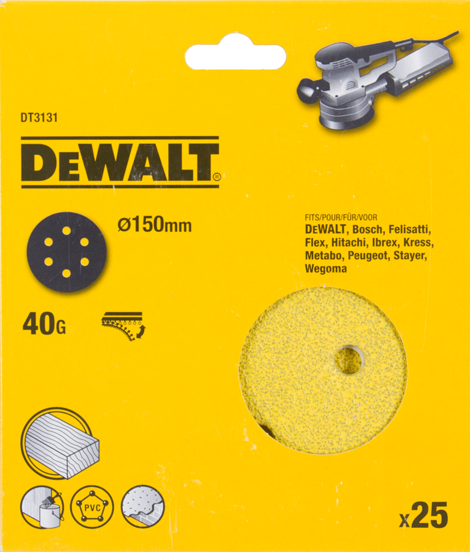 DT3131 P40 Schuurschijf 150mm VE=25