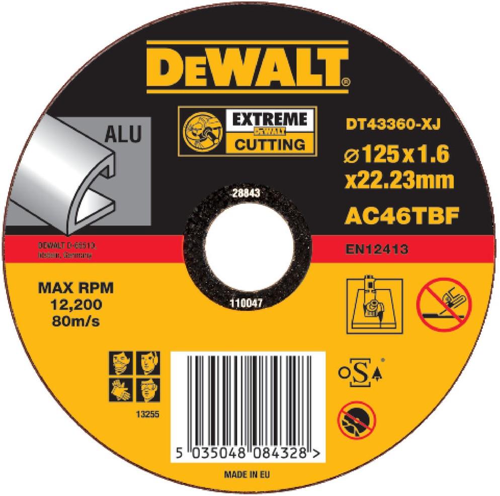 DT43360 Cutting discs EXTREME® straight, Aluminum 125 millimeter DEW-DT43360-XJ