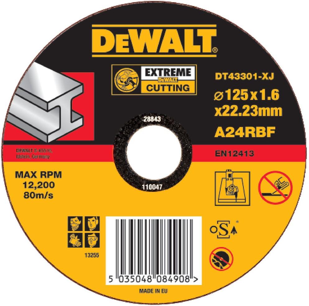 DT43301 Doorslijpschijven EXTREME® recht, metaal 125 millimeter DEW-DT43301-XJ