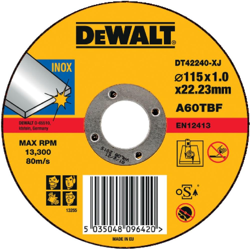 DT42240 Doorslijpschijven recht, inox 115 millimeter DEW-DT42240-XJ
