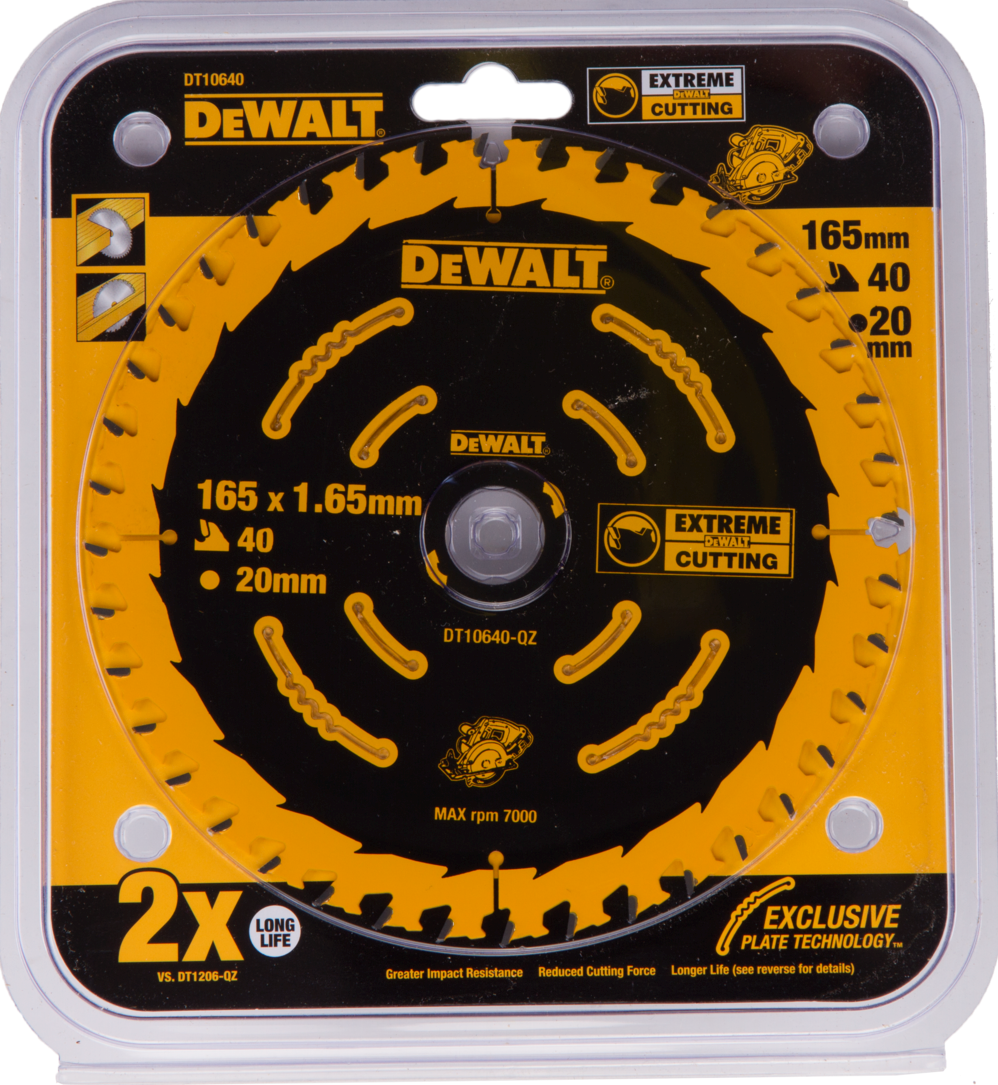 DT10640 Circular saw blade 165x1x20mm 40T