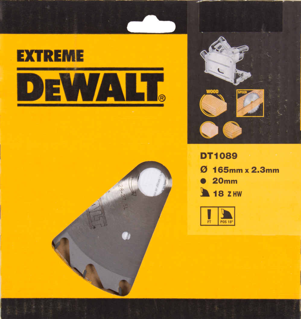 DT1089 Circular saw blade Extreme 165x1.6x20mm 18T