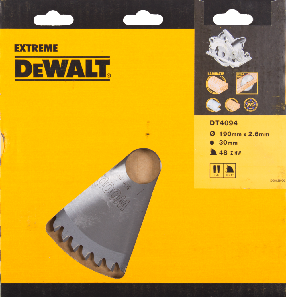 DT4094 Kreissägeblatt 190x30mm 48T TCG Extrafeine Ausführung