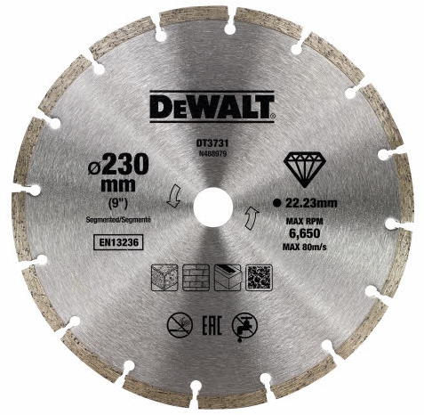 DT3731 Diamantzaagblad 230x22.2mm. Universeel