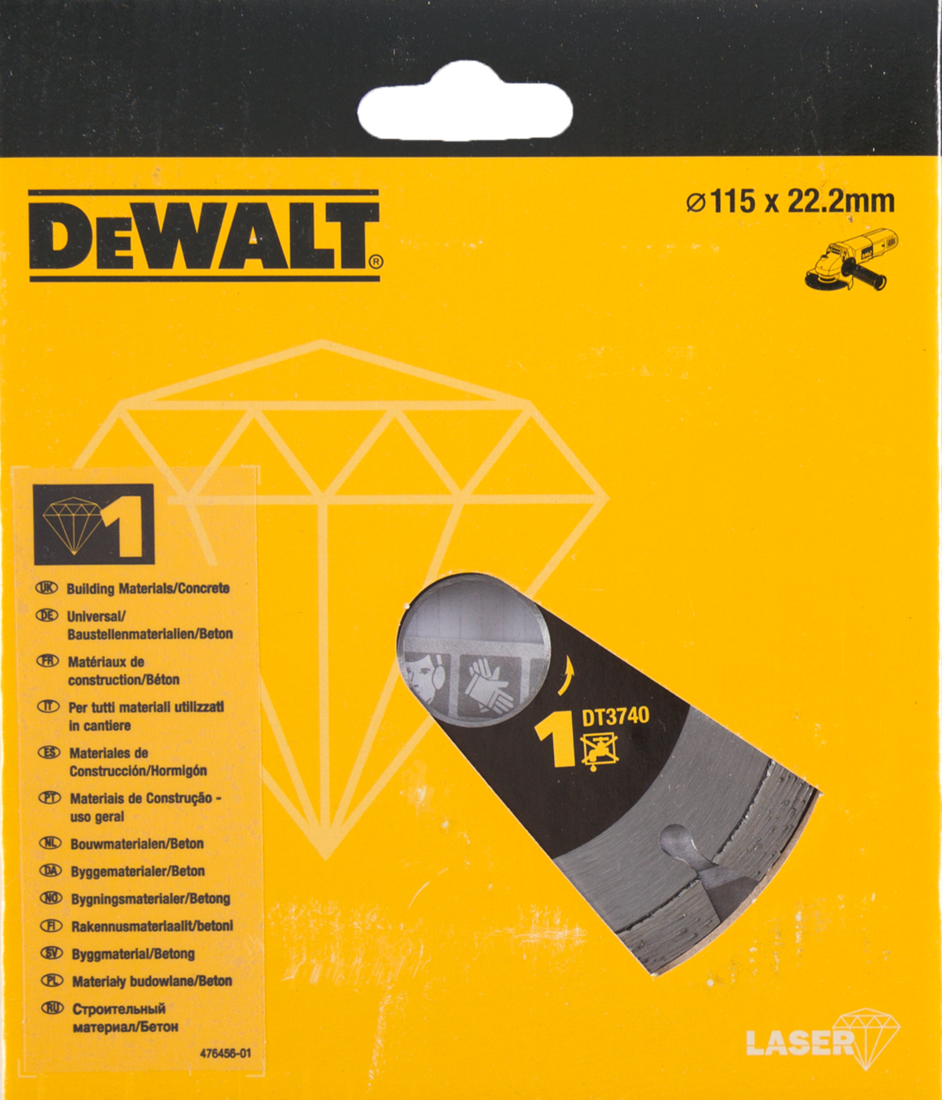DT3740 Diamantzaagblad voor BOUWMATERIALEN/ BETON 115 millimeter DEW-DT3740-XJ