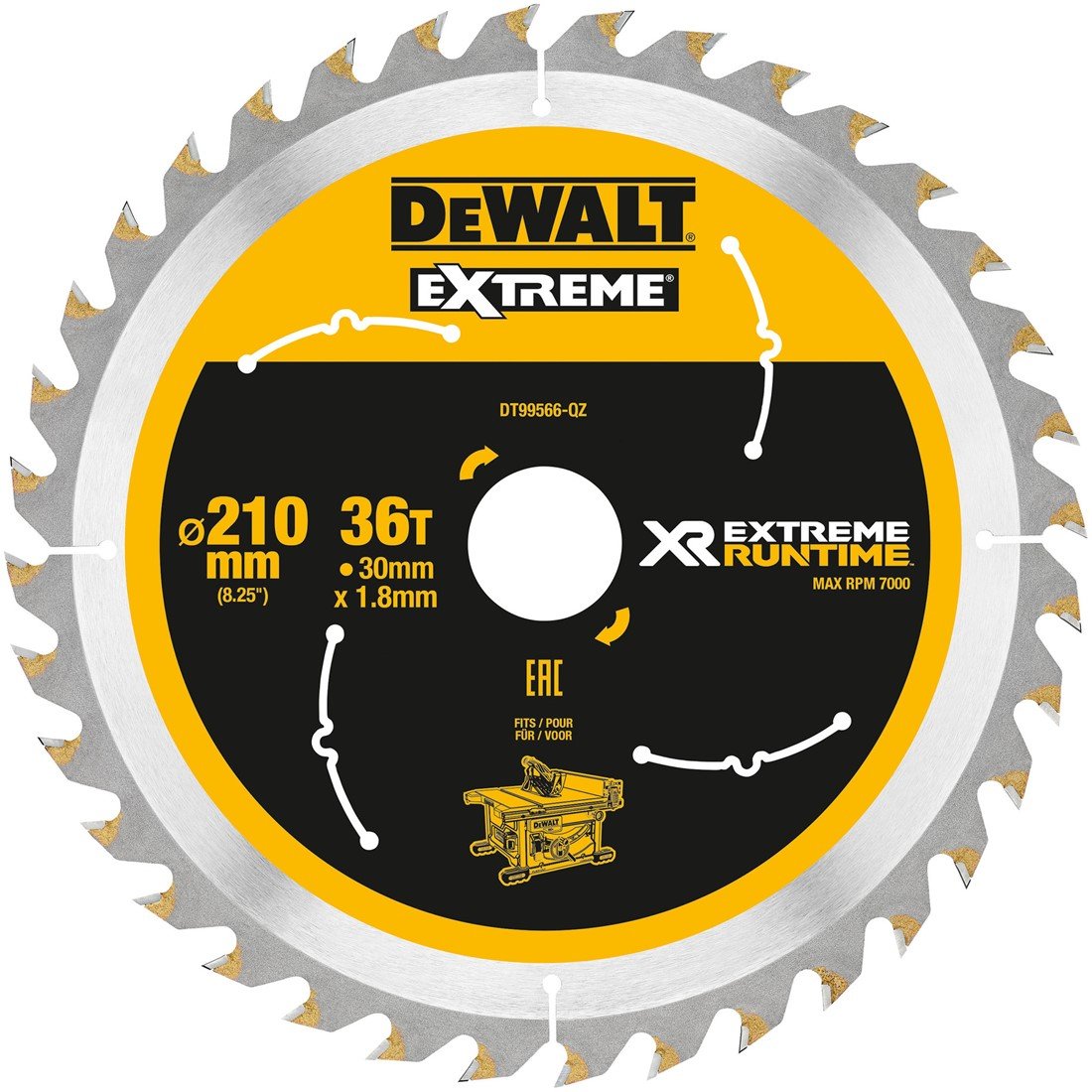 DT99566 XR Kreissägeblatt 210x30mm 36T