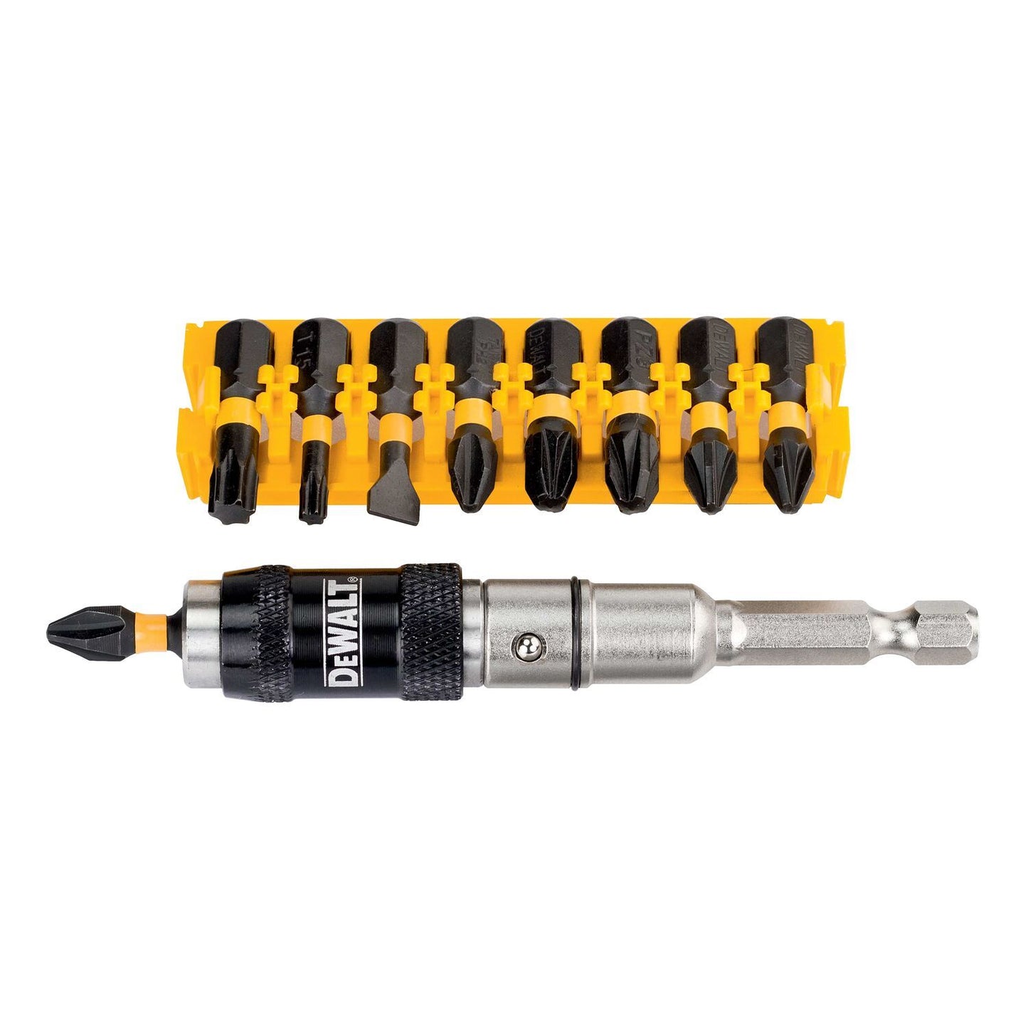 DT70518T 10-piece Impact Torsion Screwdriver bit set + Swivel bit tip holder