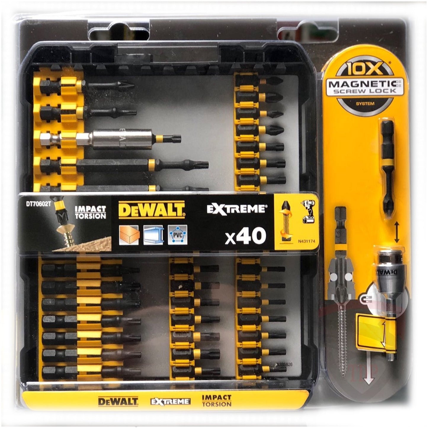 DT70602T 40 Piece Screwdriver Bit Set in Cassette