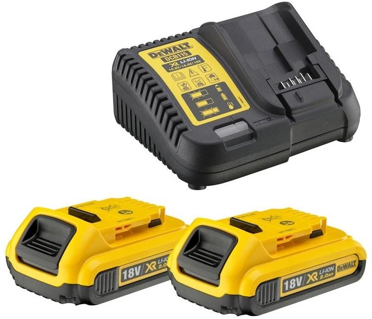 DCB115D2 Starter set charger + 2 x Batteries 18V 2.0Ah XR Li-ion